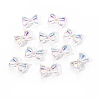 Electroplated Bowknot Resin Cabochons MRMJ-R128-16F-1