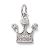 Brass Micro Pave Clear Cubic Zirconia Charms KK-I658-17P-1