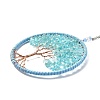 Wire Wrapped Chips Dyed Glass Big Pendant Decorations HJEW-A005-01A-2