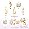 30Pcs 5 Styles Brass Pave Clear Cubic Zirconia Links Connector Charms ZIRC-FS0001-04-3