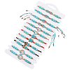 12Pcs 6 Styles Dyed Synthetic Turquoise Braided Bead Bracelets Set with Heart and Evil Eye BJEW-WH0020-02-1