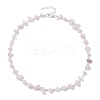 Natural Rose Quartz Chip Beaded Necklaces NJEW-JN05140-03-1