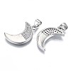 Brass Micro Pave Clear Cubic Zirconia Pendants KK-S061-79P-NR-1