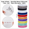 1 Group 10 Colors Round Polyester Elastic Cord EC-SC0001-01-2