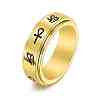 Eye of Horus & Ankh Cross Pattern Stainless Steel Rotating Fidget Band Ring MATO-PW0001-058D-02-1