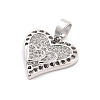 Rack Plating Brass Micro Pave Cubic Zirconia Pendants KK-M082-03P-2