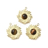 Natural Tiger Eye Boho Pendants STAS-U027-07G-01-1