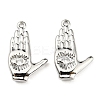 Brass Micro Pave Clear Cubic Zirconia Pendants ZIRC-L077-042P-1