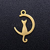Ion Plating(IP) 201 Stainless Steel Kitten Pendants STAS-Q201-JN272-2-1