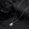1Pc Stainless Steel Letter Rectangle Pendant Necklaces NJEW-LP0001-34N-P-3