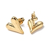 Ion Plating(IP) 304 Stainless Steel Heart Stud Earrings for Women EJEW-F300-09G-2