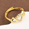 Brass Micro Pave Cubic Zirconia Cuff Rings for Women RJEW-Z113-26G-1