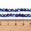 AB Color Plated Transparent Glass Beads Strands GLAA-G127-01-02O-2