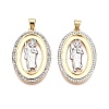 Brass Micro Pave Cubic Zirconia Pendants KK-T070-23G-01-1