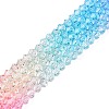Gradient Color Baking Paint Glass Bead Strands X1-DGLA-A039-T4mm-A08-4