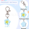 30Pcs 6 Colors Resin Flower Pendant Decorations HJEW-YW00140-4