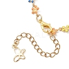 Sunflower 304 Stainless Steel Enamel Link Chain Bracelets for Women BJEW-JB13566-4