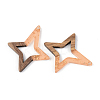 Transparent Resin & Walnut Wood Pendants RESI-S389-020A-B-3