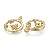 Brass Micro Pave Clear Cubic Zirconia Pendants KK-F821-18-3