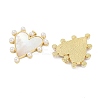 Brass Pave Natural Freshwater Shell Pendants X-KK-U058-25G-02-2