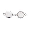 Tarnish Resistant 304 Stainless Steel Cabochon Connector Settings STAS-G127-14-8mm-P-1