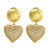 Rack Plating Brass Micro Pave Clear Cubic Zirconia Stud Earrings EJEW-I313-15C-G-1