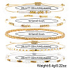 5Pcs Glass & Metal Gold & White Beaded Bracelet Sets AB9103-3-5
