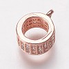 Brass Cubic Zirconia Tube Bails KK-P134-63RG-1