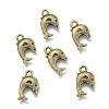 Dolphin Tibetan Style Alloy Pendants TIBEP-N008-25AB-NR-1
