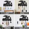 Wood & Iron Wall Mounted Hangers HJEW-WH0055-028-6