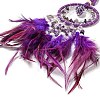 Natural Amethyst Woven Web/Net with Feather Pendant Decorations PW-WG69741-01-2
