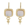 Brass with Shell Stud Earring Findings KK-G497-33G-1