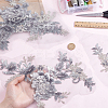 Flower Polyester Embroidery Sew on Appliques PATC-WH0020-33B-3