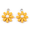 Opaque Resin Pendants RESI-WH0037-01C-3