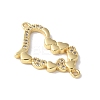 Brass Micro Pave Cubic Zirconia Heart Connector Charms KK-A252-28G-05-2