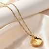 Summer Beach 304 Stainless Steel Pendant Rope Chain Necklaces for Women STAS-Z108-01G-07-3