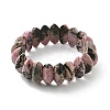 Bicone Natural Rhodonite Beads Stretch Bracelets for Women Men BJEW-C097-05B-4