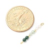 Faceted Round Natural Quartz Crystal & Green Aventurinee & Malachite Beaded Connector Charms PALLOY-JF03530-06-4