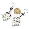 Natural Howlite Beaded Drop Earrings EJEW-JE05385-01-2