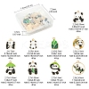 36Pcs 9 Styles Panda Theme Alloy Enamel Pendants ENAM-FS0002-31-4