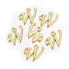 Golden Plated Alloy Letter Pendants X-PALLOY-J718-01G-W-2