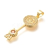 Brass Micro Pave Cubic Zirconia Pendants KK-G519-03G-2