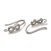 Rack Plating Brass Micro Pave Clear Cubic Zirconia Earring Hooks KK-A231-03P-2