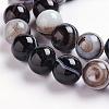 Natural Black Striped Agate/Banded Agate Beads Strands G-J359-01-6mm-3