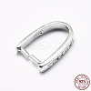 Anti-Tarnish Rhodium Plated 925 Sterling Silver Micro Pave Cubic Zirconia Pendant Bails STER-P034-09P-4