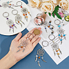 18Pcs 9 Colors Woven Net/Web with Wing Tibetan Style Alloy Keychain KEYC-AB00028-4