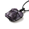 Irregular Nuggets Natural Amethyst Pendant Necklace G-H286-02A-3