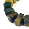 Natural Agate(Dyed & Heated) Square and Rondelle Resin Beaded Stretch Bracelets for Unisex BJEW-Q101-02D-3