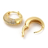 Brass Micro Pave Cubic Zirconia Hoop Earrings EJEW-C066-06G-2