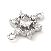 Brass Pave Clear Cubic Zirconia Connector Charms KK-G503-30P-2